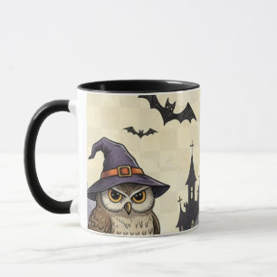 Oude Halloween-uil Pompoen Skelet Griezelig Mok