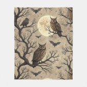Oude Halloween-uilen & Maan Fleece Deken (Voorkant)