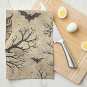 Oude Halloween-uilen & Maan Theedoek (Quarter Fold)