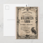 Oude Halloween-uitnodiging🎃🏴☠️ Briefkaart (Voorkant / Achterkant)
