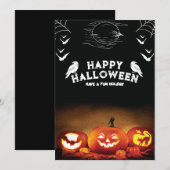 Oude Halloween uitnodiging, Halloweenfeest Kaart (Voorkant / Achterkant)