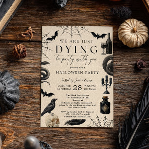 Oude Halloween Uitnodiging Stervend om te Feesten