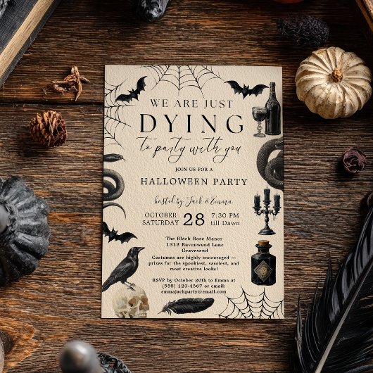 Oude Halloween Uitnodiging Stervend om te Feesten