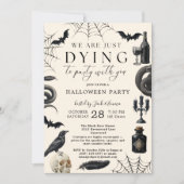 Oude Halloween Uitnodiging Stervend om te Feesten (Voorkant)