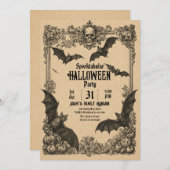 Oude Halloween-uitnodiging template Kaart (Voorkant / Achterkant)