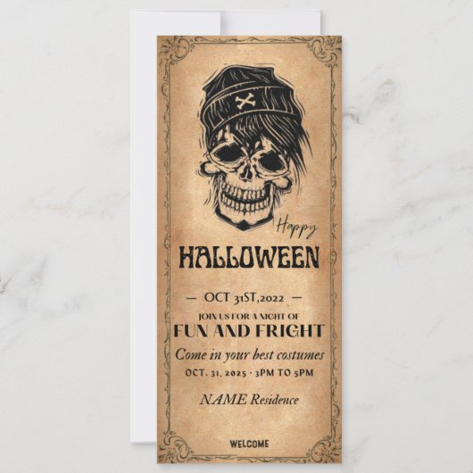 Oude Halloween uitnodiging - Verkleedfeest (Voorkant)