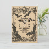 Oude Halloween-uitnodigingssjabloon Kaart (Staand voorkant)