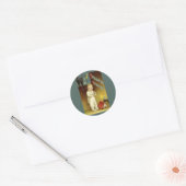 Oude Halloween van Ellen Clapsaddle, Griezelsprook Ronde Sticker (Envelop)