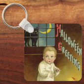 Oude Halloween van Ellen Clapsaddle, Griezelsprook Sleutelhanger (Voorkant)