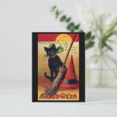 Oude Halloween van Ellen Clapsaddle, Zwarte Kat Briefkaart (Staand voorkant)