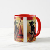 Oude Halloween van Ellen Clapsaddle, Zwarte Kat Mok (Voorkant rechts)