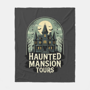 Oude Halloween-vector voor spookhuisrondleidingen Fleece Deken