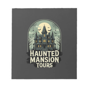 Oude Halloween-vector voor spookhuisrondleidingen Notitieblok