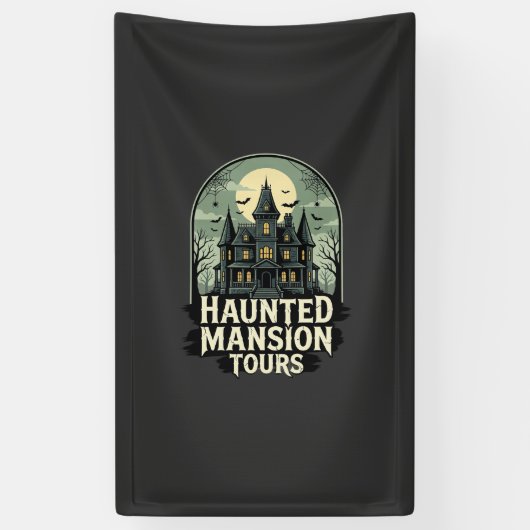 Oude Halloween-vector voor spookhuisrondleidingen Spandoek (Verticaal)