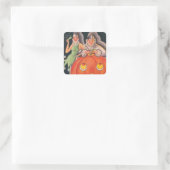 Oude Halloween Verkleedfeest Vierkante Sticker (Tas)