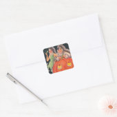 Oude Halloween Verkleedfeest Vierkante Sticker (Envelop)