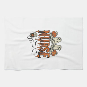 Oude Halloween Verpleegster Geest Pompoen Design_1 Theedoek