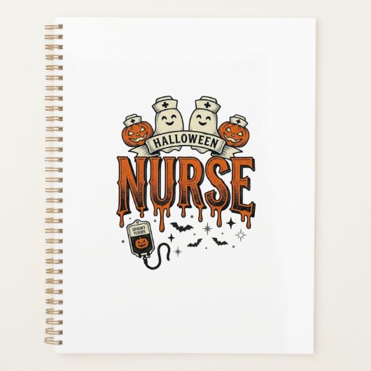 Oude Halloween Verpleegster Geest Pompoen Ontwerp_ Planner (Voorkant)