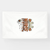 Oude Halloween Verpleegster Geest Pompoen Ontwerp_ Spandoek (Horizontaal)