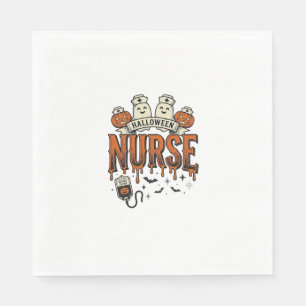 Oude Halloween verpleegster spook pompoen ontwerp_ Servet