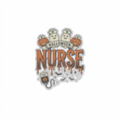 Oude Halloween verpleegster spook pompoen ontwerp_ Sticker (Voorkant)