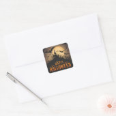 Oude Halloween Vierkante Sticker (Envelop)