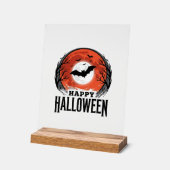 Oude Halloween Vleermuis Maan Gravure Ontwerp_1 Acryl Bord (Hoek)