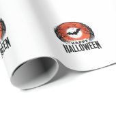 Oude Halloween Vleermuis Maan Gravure Ontwerp_1 Cadeaupapier (Rol Hoek)