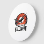 Oude Halloween Vleermuis Maan Gravure Ontwerp_1 Grote Klok (Hoek)