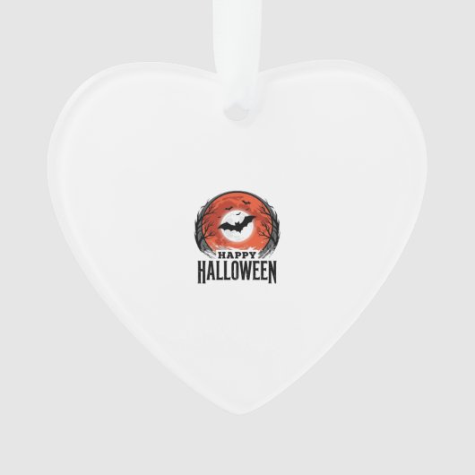 Oude Halloween Vleermuis Maan Gravure Ontwerp_1 Ornament (voorkant)
