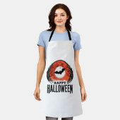 Oude Halloween Vleermuis Maan Gravure Ontwerp_1 Schort (Gedragen)