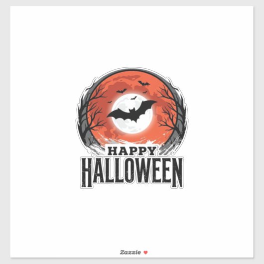 Oude Halloween Vleermuis Maan Gravure Ontwerp_1 Sticker (Vel)