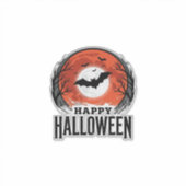 Oude Halloween Vleermuis Maan Gravure Ontwerp_1 Sticker (Voorkant)