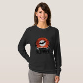 Oude Halloween Vleermuis Maan Gravure Ontwerp_1 T-shirt (Voorkant volledig)