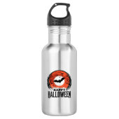 Oude Halloween Vleermuis Maan Gravure Ontwerp_1 Waterfles (Voorkant)