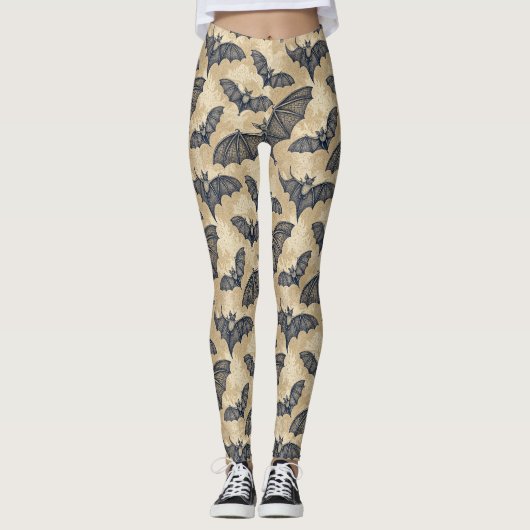 Oude Halloween Vleermuizen Leggings (Voorkant)