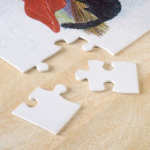 Oude Halloween, Vliegende Heks met een Zwarte Kat Legpuzzel (Zijkant)