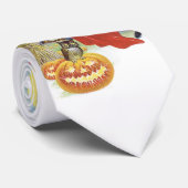 Oude Halloween, Vliegende Heks met een Zwarte Kat Stropdas (Opgerold)