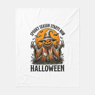 Oude Halloween Vogelverschrikker Pompoen Heks T-sh Fleece Deken