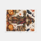 Oude Halloween-vogelverschrikkingsdeken Fleece Deken (Voorkant (Horizontaal))