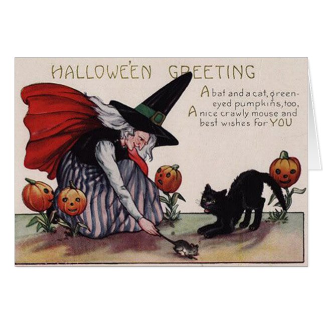 Oude Halloween wenskaart (Voorkant Horizontaal)