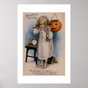 Oude Halloween-wenskaart Poster