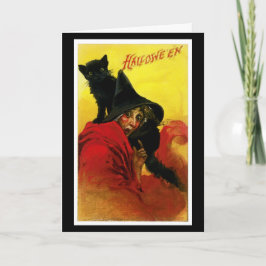 Oude Halloween Witch Kaart