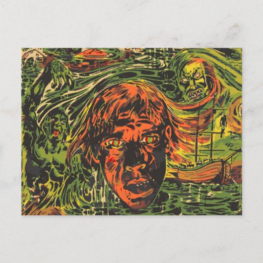 Oude Halloween-zombies, graffiti-straatart Briefkaart (Voorkant)