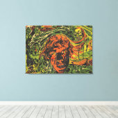 Oude Halloween-zombies, graffiti-straatart Canvas Afdruk (Insitu (Houten vloer))