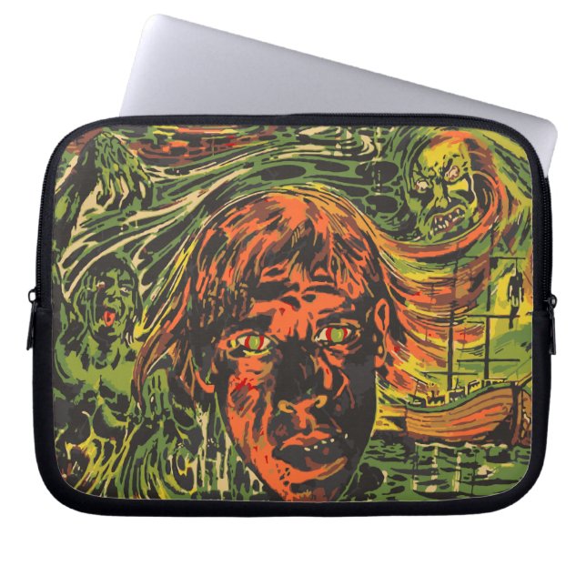 Oude Halloween-zombies, graffiti-straatart Laptop Sleeve (Voorkant)