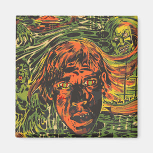 Oude Halloween-zombies, graffiti-straatart Magneet