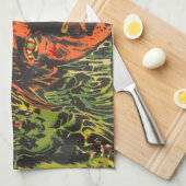 Oude Halloween-zombies, graffiti-straatart Theedoek (Quarter Fold)