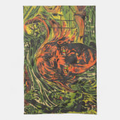 Oude Halloween-zombies, graffiti-straatart Theedoek (Verticaal)