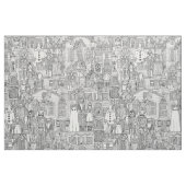 oude Halloween zwart wit Stof (Fat Quarter)